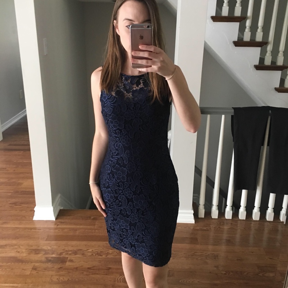 Navy lace dress